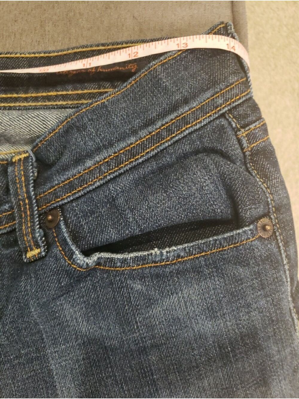 Citizens Of Humanity Ingrid 002 Low Waist Flair Stretch Dark Blue Jeans - Picture 9 of 14